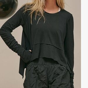 Dokotoo Long Sleeve Shirts for Women Workout Tops small black